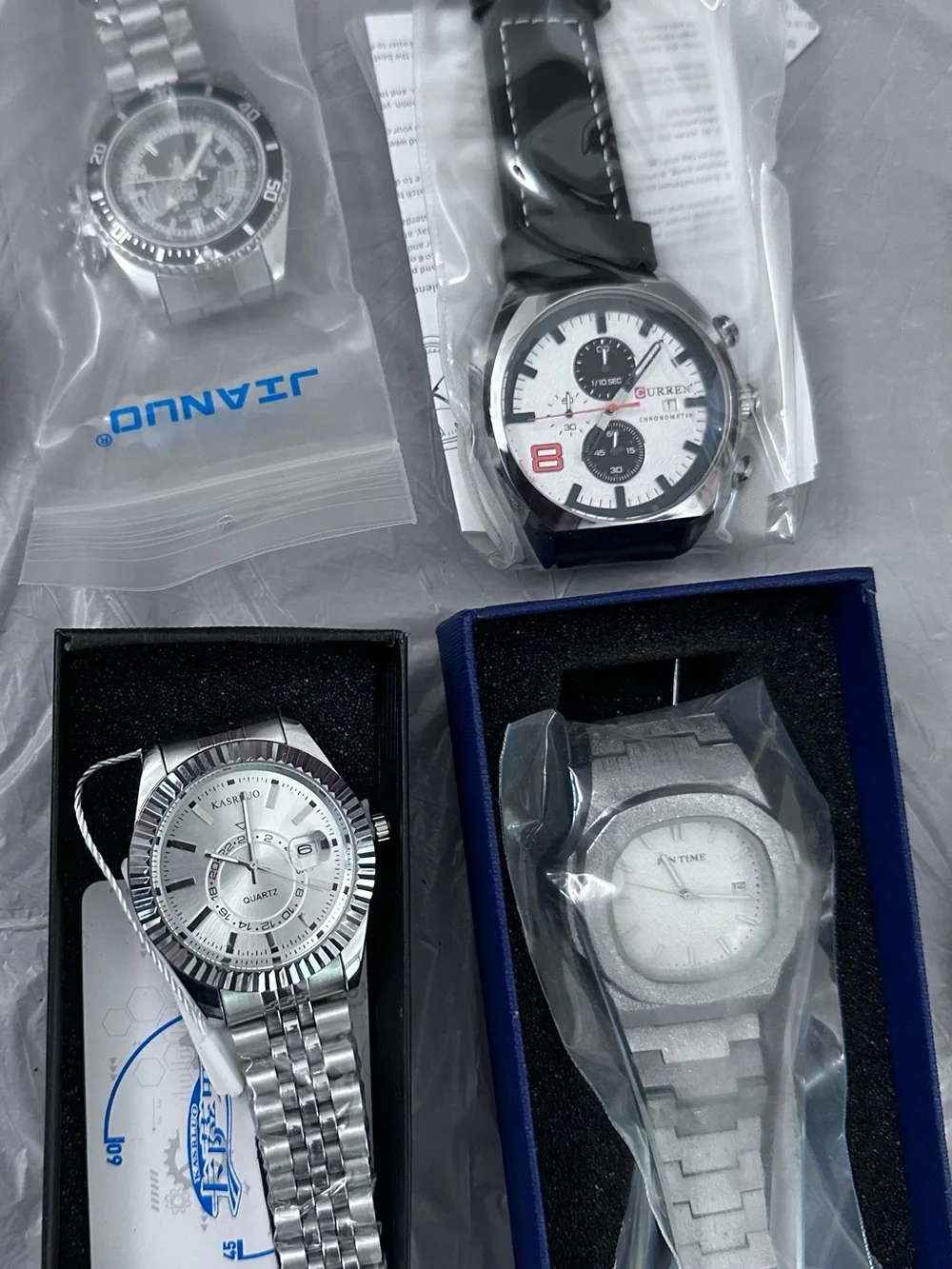 Mixed Men’s Stainless Steel & Black Leather Watch Lot 12 - steel and leather